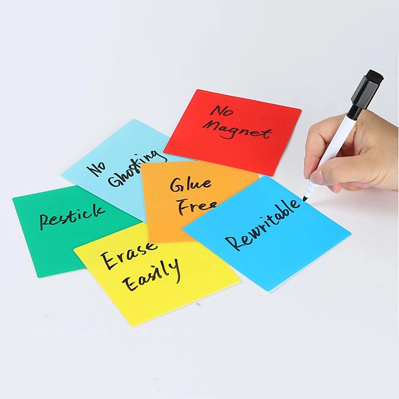 Sticky Notes for Office and Workplaces 4&quot; X4&quot; Dry Erase Stickers with 2 Magnetic White Board Markers