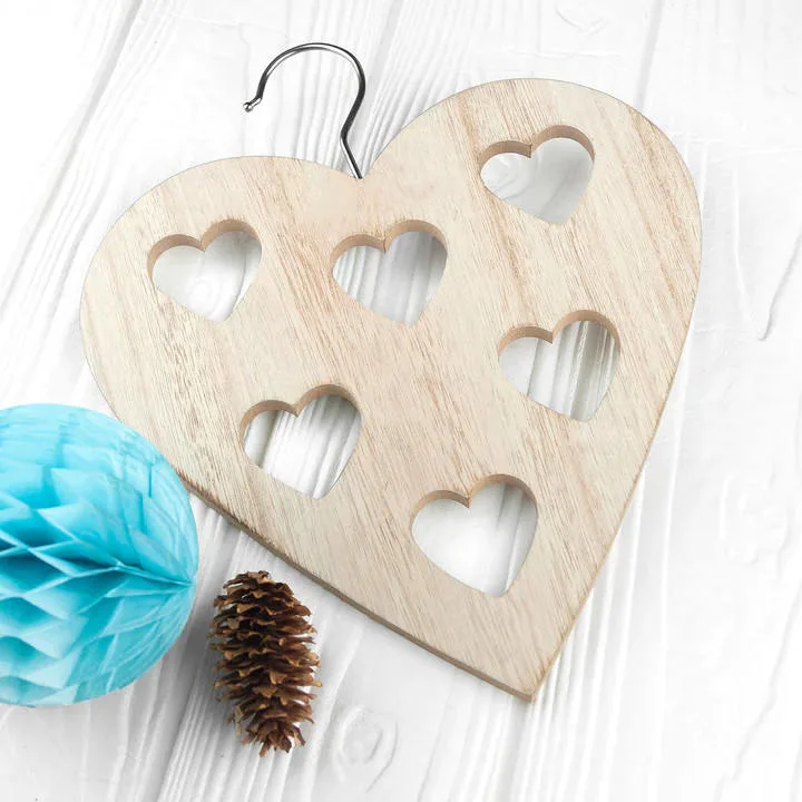 Eco Friendly Mothers Day Gifts Wood Heart Scarf Holder