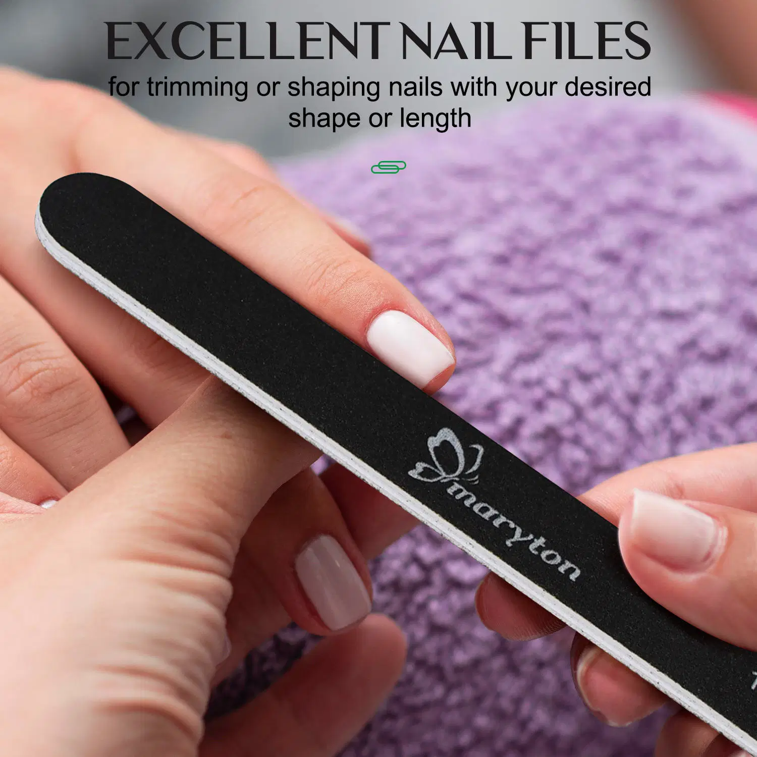 Custom Disposable Professional Black Regular Nail File 100/180 Grit for Manicure