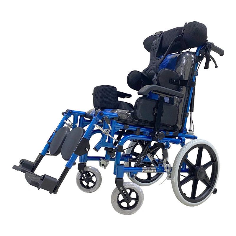 سعر المصنع كرسي عجلات خاص يدوي للأطفال المصابين بالشلل الدماغي