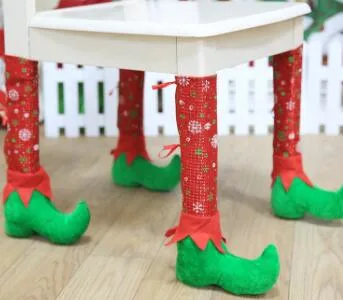 Elf Feet Boots Christmas Table Leg Socks