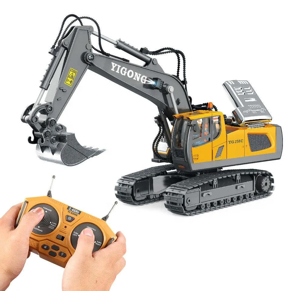 1: 20 2.4G 11CH alliage jouets de construction véhicules radiocommande de camion RC Digger ensembles télécommande pelle jouet pour enfants