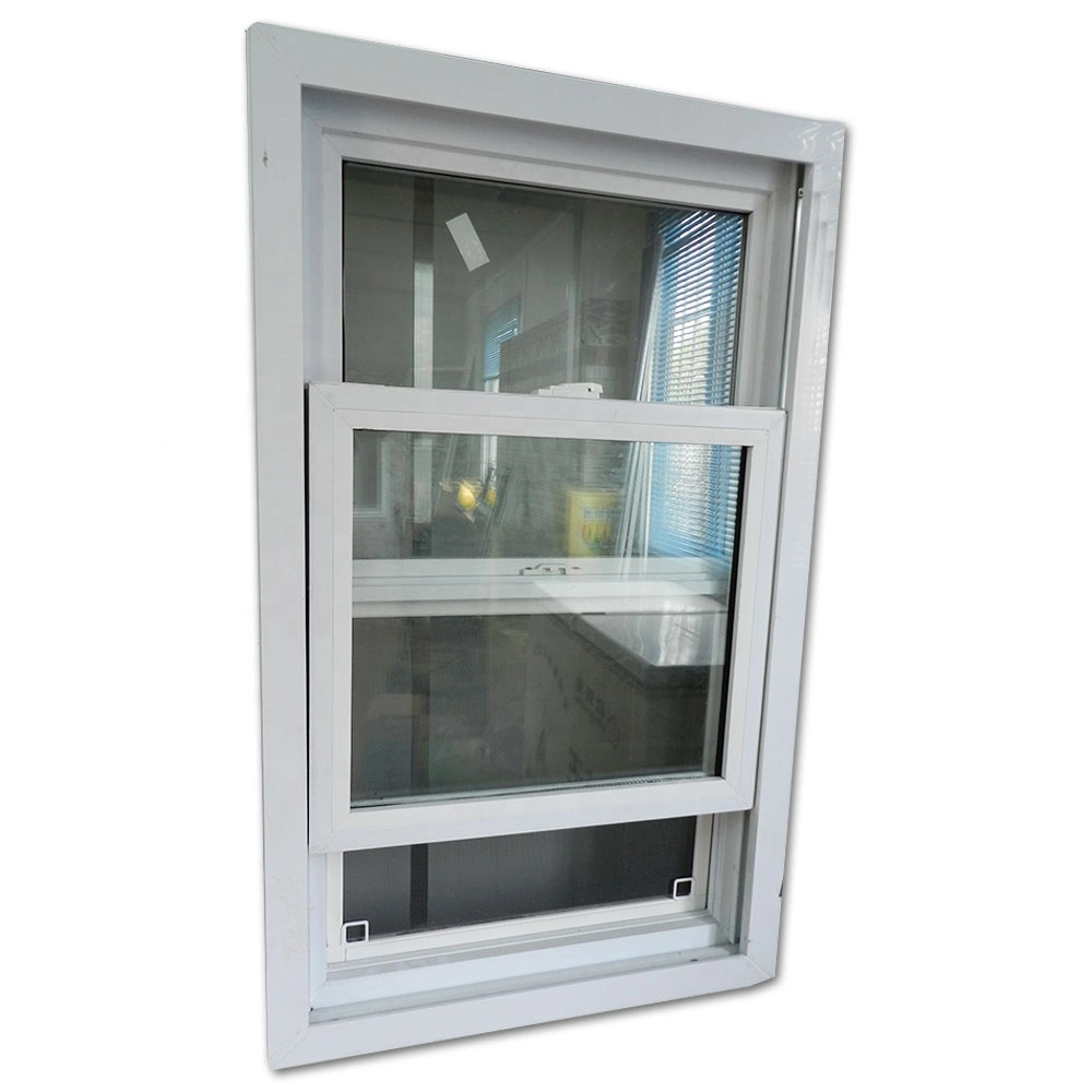 CE Certification Heat Insulated Waterproof PVC/Vinyl Single Hung Windows for Office Building