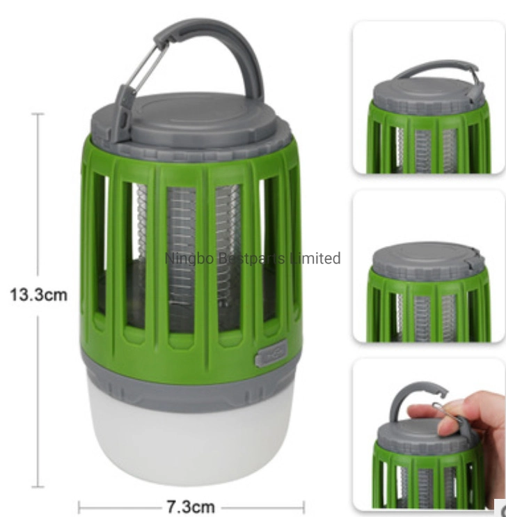 Venta caliente 3W COB lámpara de camping 2 en 1 recargable Mosquitera Killer linterna portátil inalámbrico LED de emergencia Luz de camping con Gancho