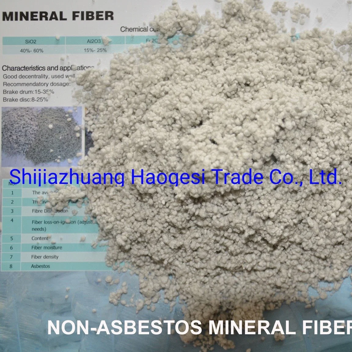 Factory Supply High quality/High cost performance  Brake Lining Used Non-Asbestos Mineral Fiber Rock Wool Fiber