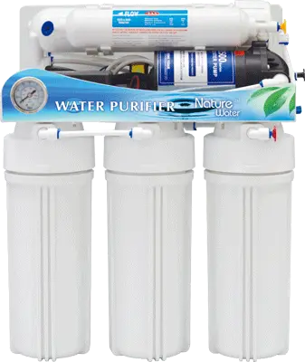 Household R. O. System Water Filter with Pressure Gauge Supply Directly Drinking Pure Water. Dust Proof Case Is Optional