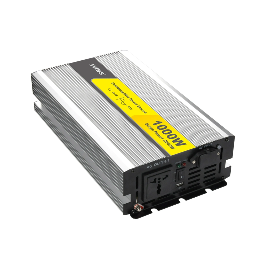 Jyins 12V/24V DC to AC 110V/220V 1000W UPS Pure Sine Wave Solar Power Inverter with Charger