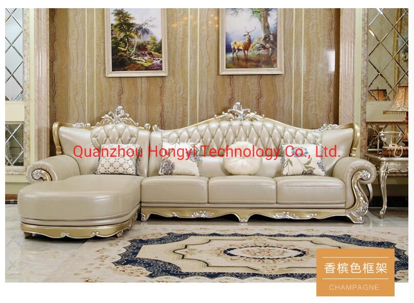 Royale Traditional Luxury Wood Trim Sofa Set Rococo Living Room Furniture