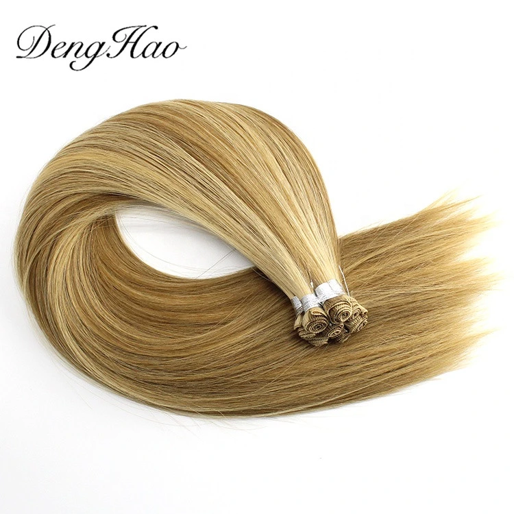 Factory Wholesale/Supplier Human Hair Extension Bundles Hand-Tied Hair Weaving Weft