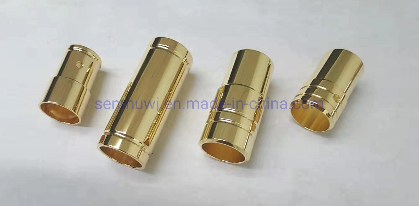 24K Gold-Plated CNC Machining Brass Part for Power Cable Connector