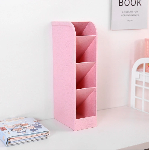 Oblique Insert Frosted Desktop Large Storage Stationery Shelf Makeup Brush Round Storage Pen Holder