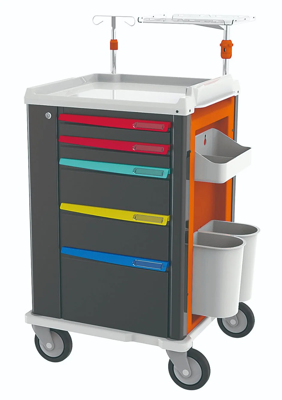 Bon prix Hôpital médical anesthésie urgence chariot professionnel ABS plastique Service hospitalier multifonction