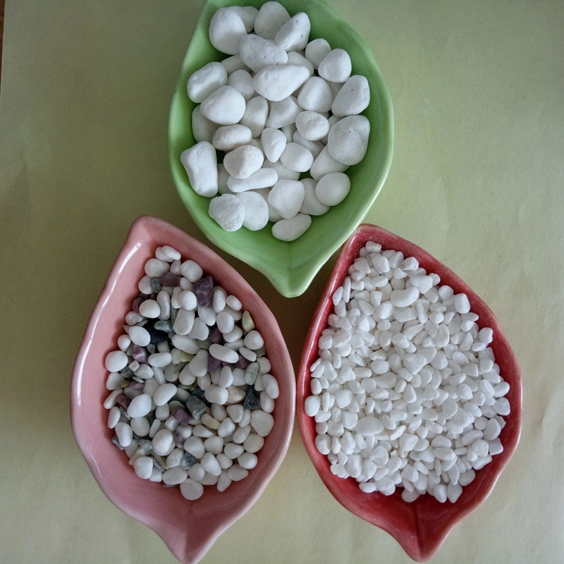 Pure White Tumbled Pebble/Cobblestone 1-2cm, 3-5cm für Pflaster legen