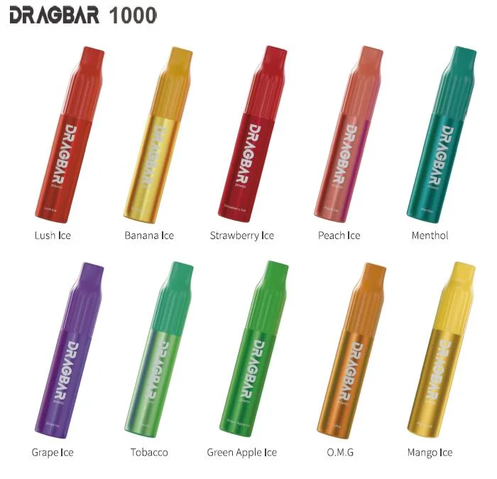 2022 Newest Disposable/Chargeable Pen Style Vape Drag Bar 1000puff E Cigarette Vape Pen