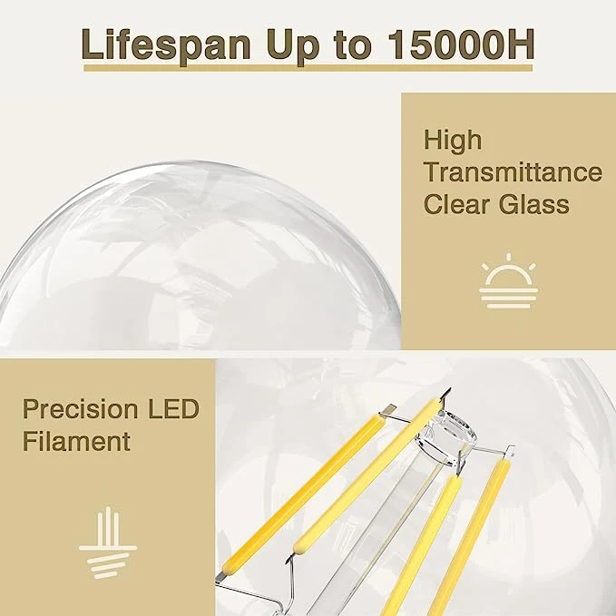 Halolite Filament Bulb Lamp 5W E27 G80 Clear Non-Dimmable LED Light