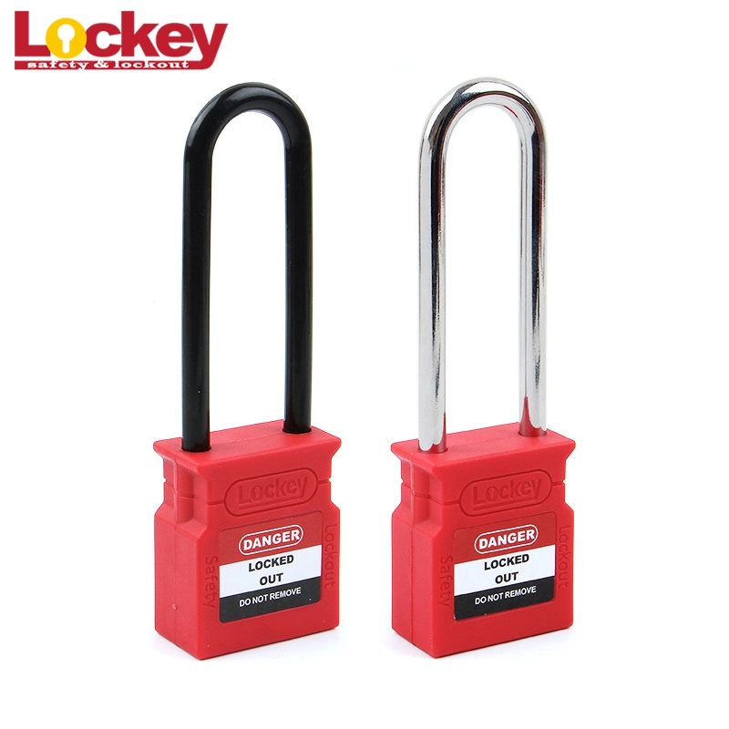 New Designed Safety Lockout Auto-Popup Plastic Padlock with Steel/Nylon Shackle 76mm