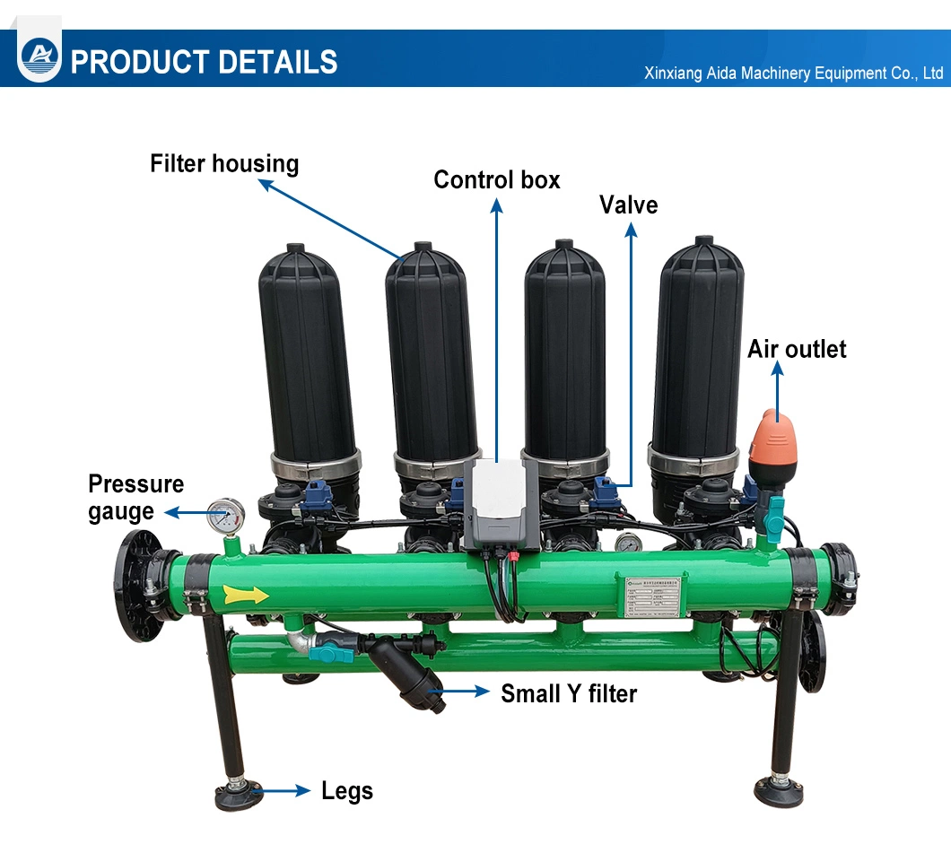 150mesh 3'' 3unit Auto Disc Filtration System for Agriculture & Garden Irrigation