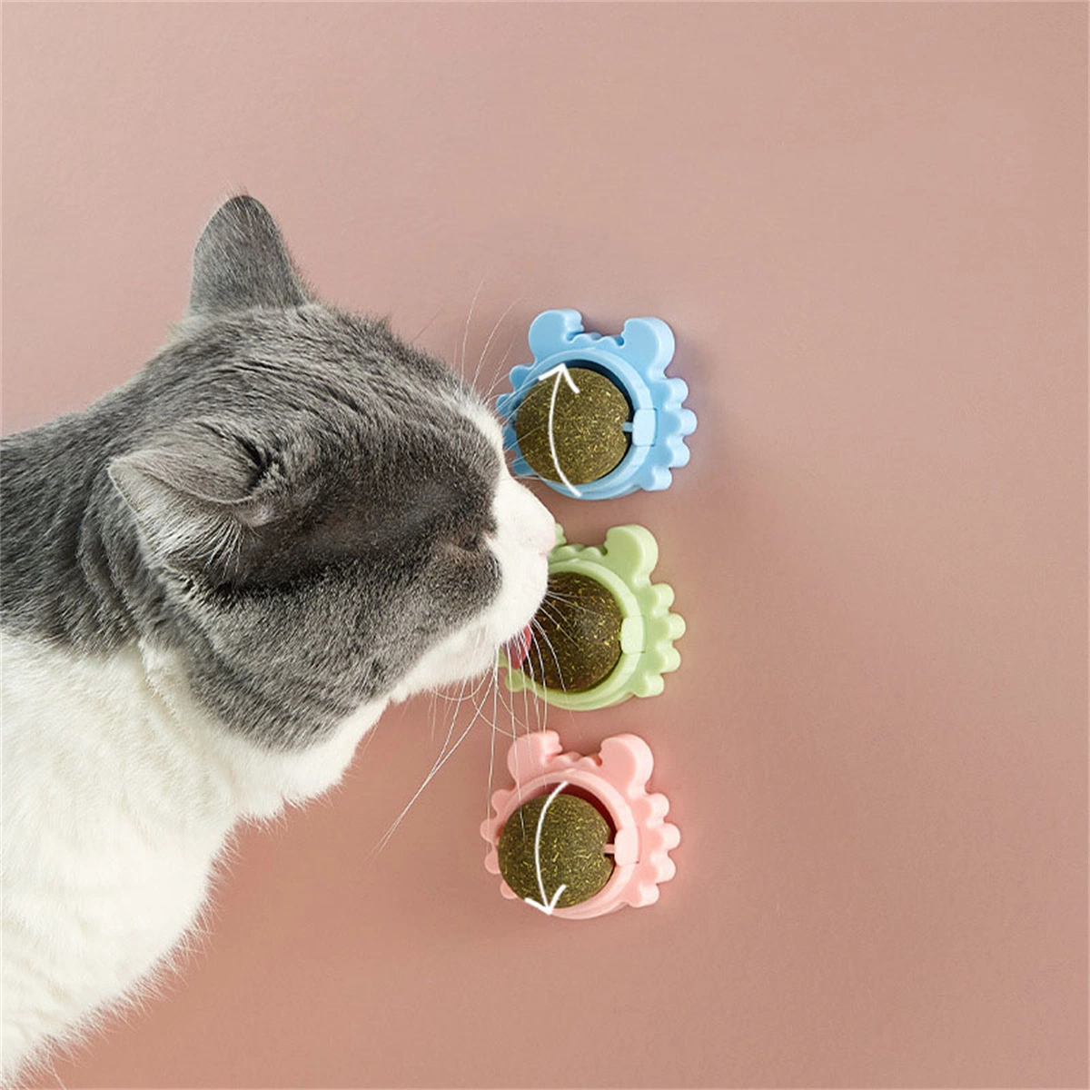 Wall Teeth Cleaning Cute Pet Rotatable Avocado Shape Cat Mint Catnip Ball Toy