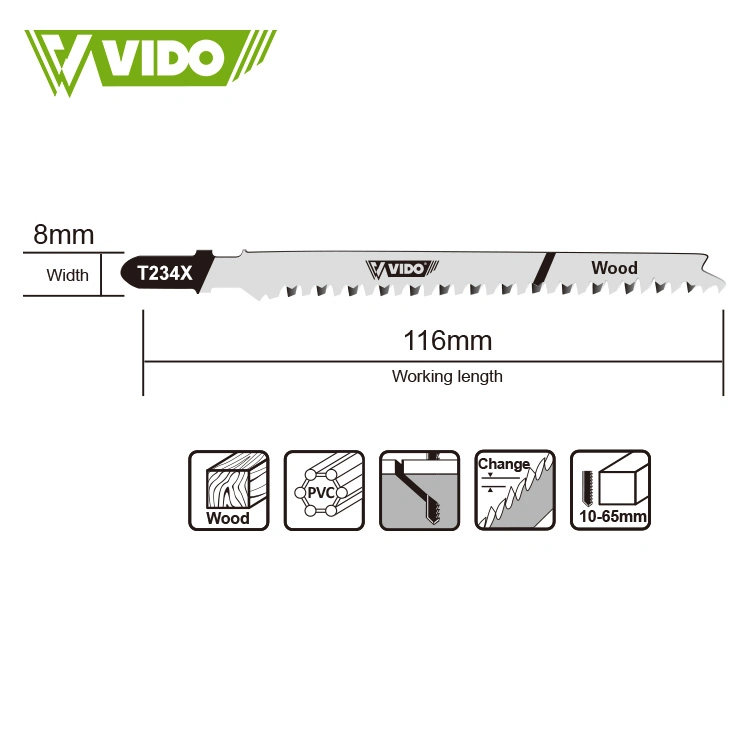 Vido Professional Compact Durable Cold Press Type Jig Saw Blade for Wood