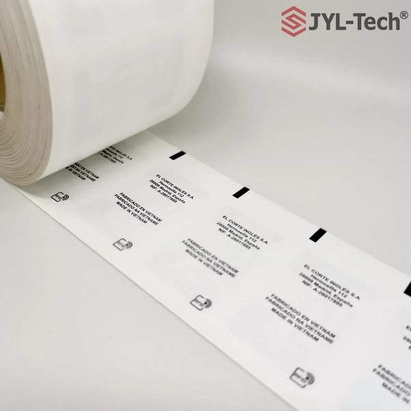 Pre-Encoding Printing Fabric Sewn in Labels UHF RFID Garment Fabric Care Label