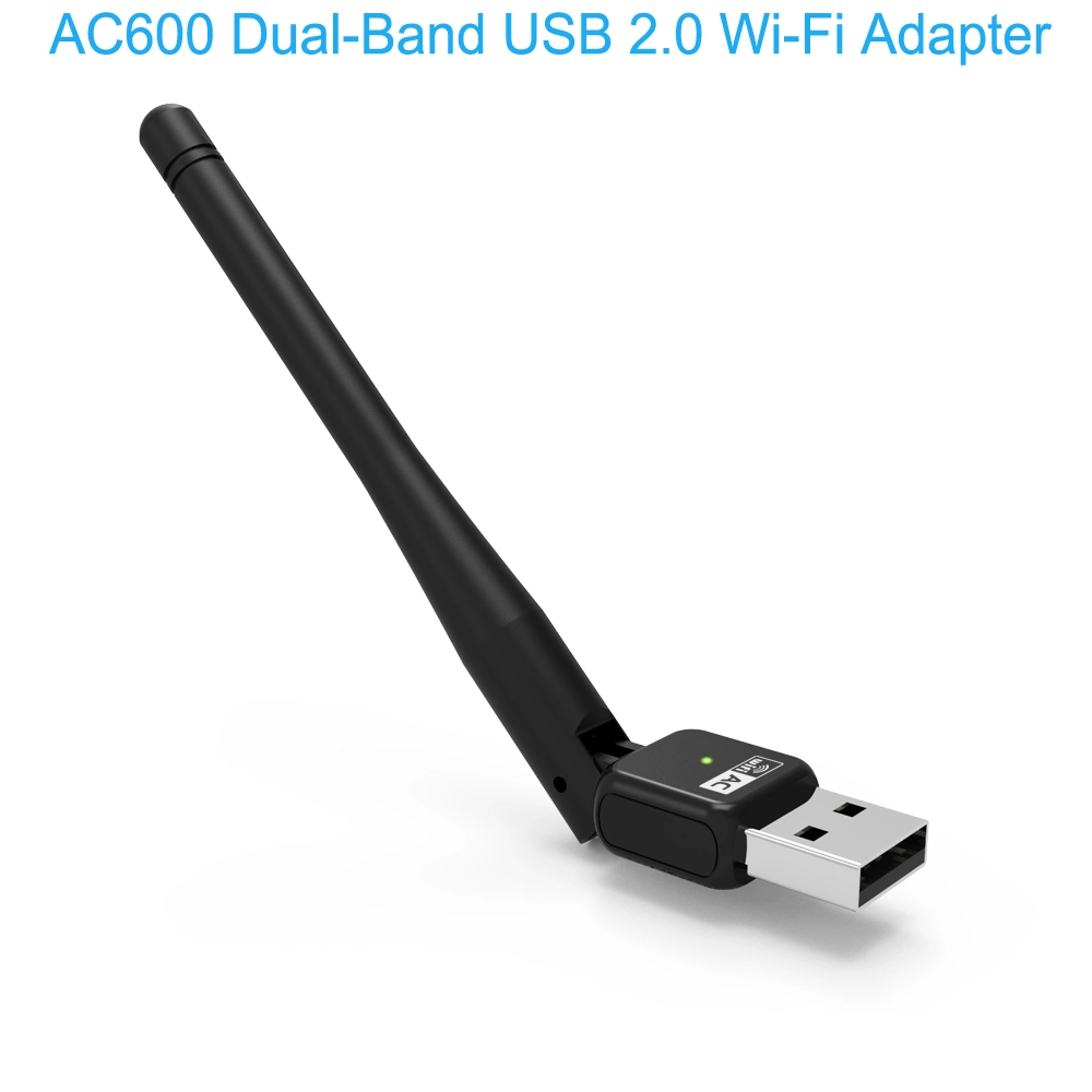 AC600 Dual-Band (433Mbps+150Mbps) USB 2,0 Wi-Fi adaptador compatible con Windows, Mac OS X.