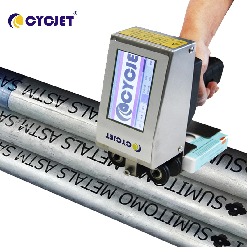 Cycjet 18mm Portátil pequeño personaje impresora de tinta para impresión de tubo de acero