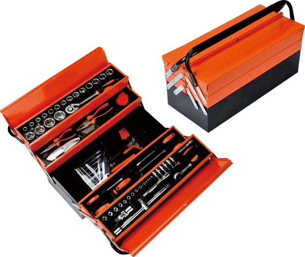 Doz Professional Metal Box Tool Set Household Car Multi-Layer Foldable Hardware Tool Kit Storage