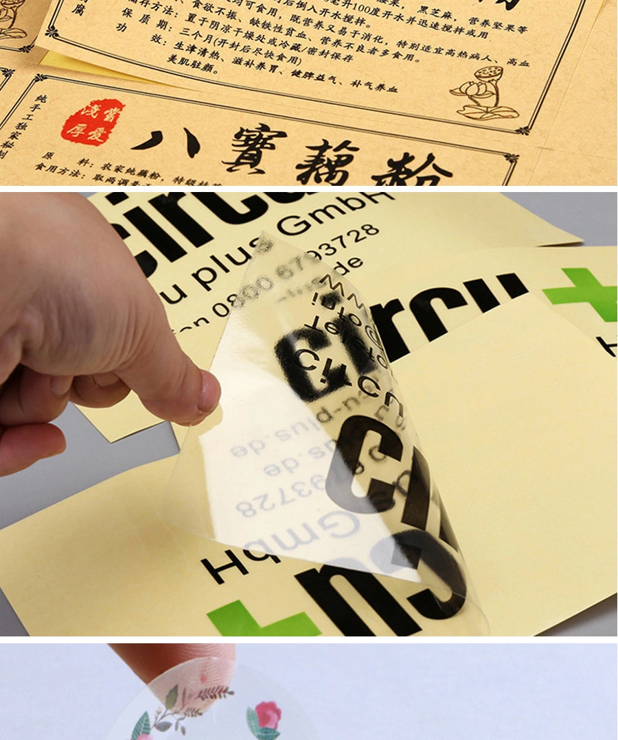 Vinyl Paper Custom Sticker Printing Adhesive Cosmetic/Food Product Box Packaging Labels