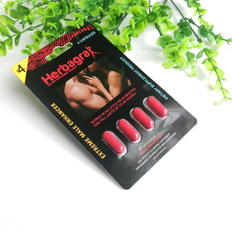 Natural Herbs Extract Fast Erection, Delaying Ejaculation, Stamina and Long Time Pill Card Packing Capsules Increase Libido