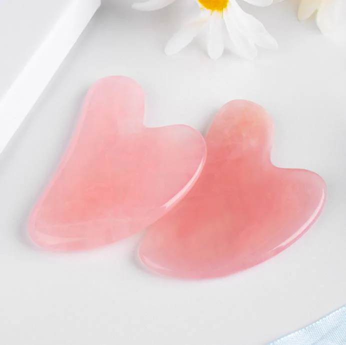 Rosenquarz Rosa Jade Guasha Natürlichen Stein Scraper Chinesischen Gua Sha Pad