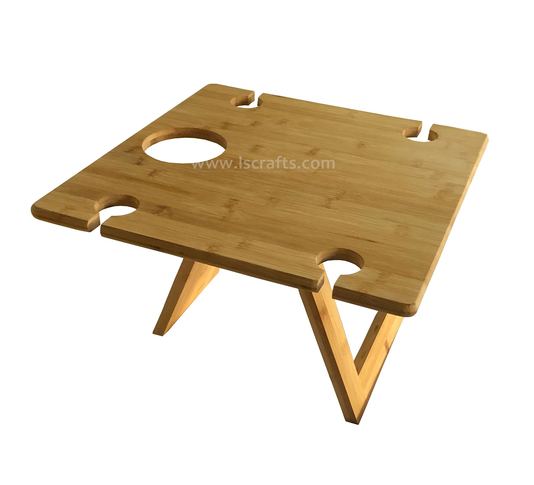 طاولة الخيزران/أكاسيا للنزهات الخشبية طاولة قابلة للطي في الهواء الطلق طاولة صغيرة قابلة للطي