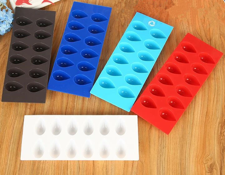12 Cells Colorful Silicone Ice Cube Trays
