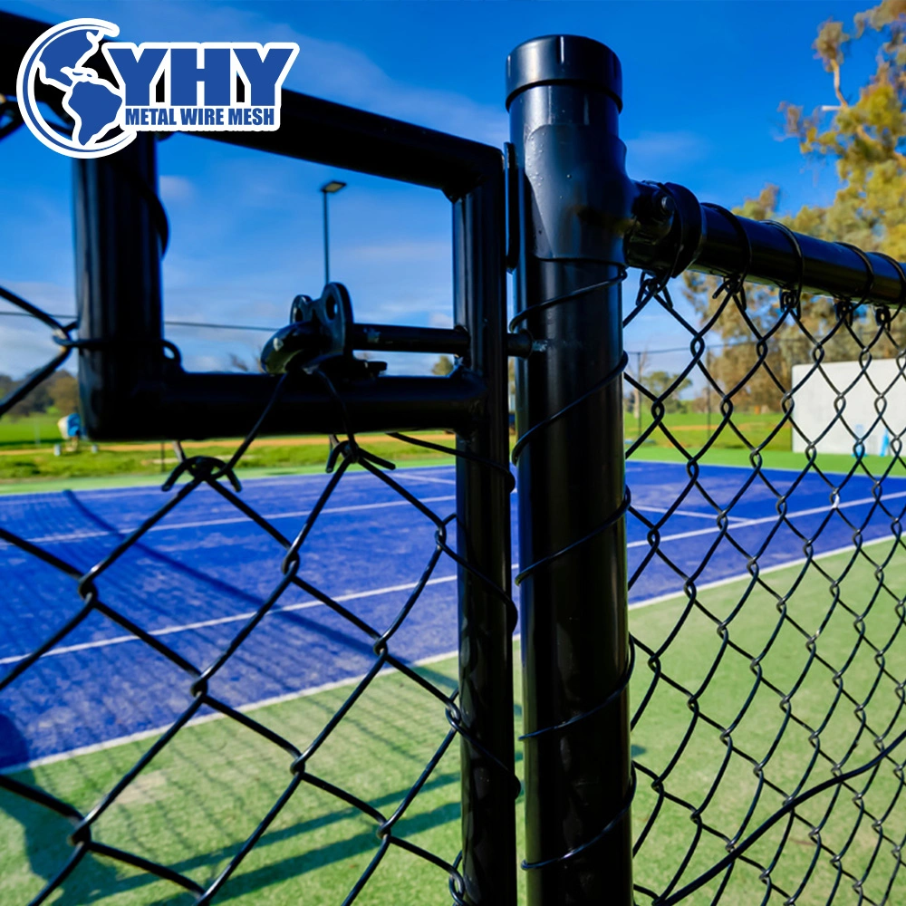 Black Vinyl Coated 8FT Chain Link Wire Mesh Fence for Baseball Field