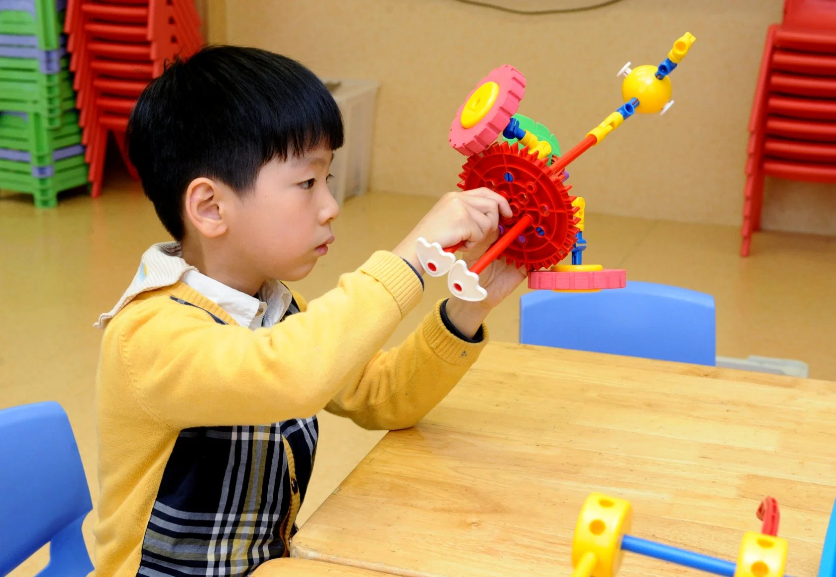 Enfants bricolage éducation blocs de construction Toys House avec fleurs