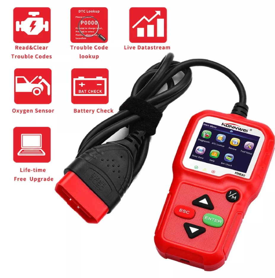 Écran couleur TFT de voiture de diagnostic du scanner de diagnostic OBD Outils pour les tests 12V de l'essence, diesel des véhicules fabriqués en Chine