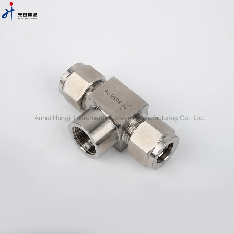 SS316 Tube Female Branch Tee Type Tube Union Adapter for Instrumentation