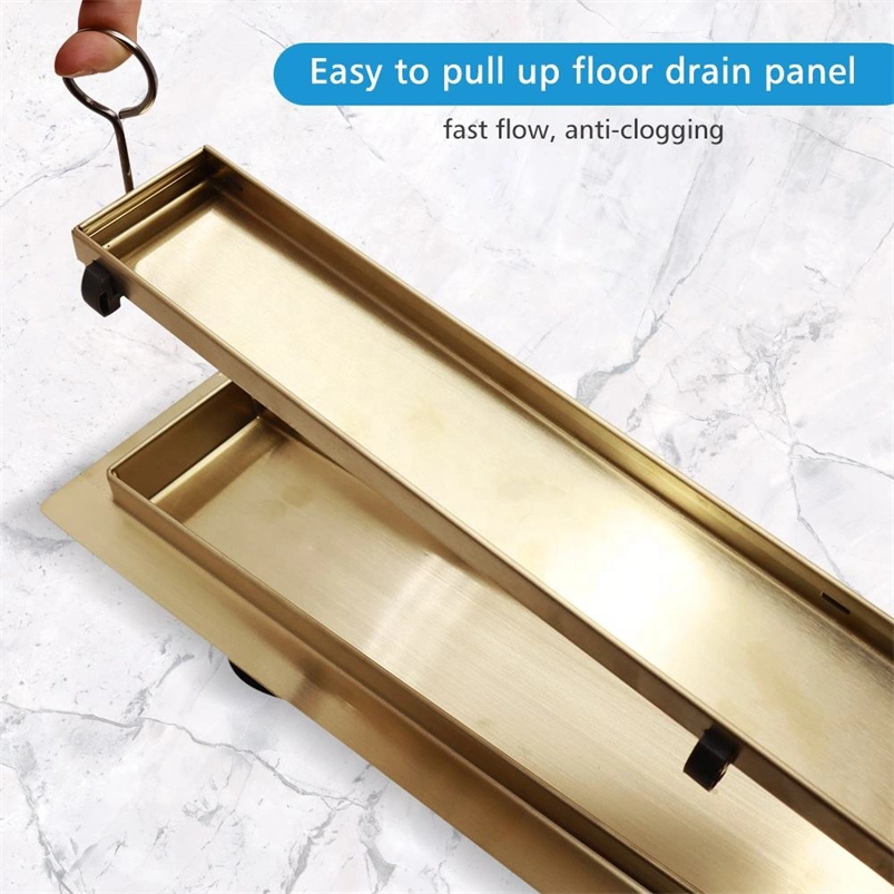 Modern Stainless Steel Long Channel Invisible Linear Floor Waste Drain with Anti Odor Feature - Size 100mmx700mm/800mm, Chrome Plated Surface Treatment