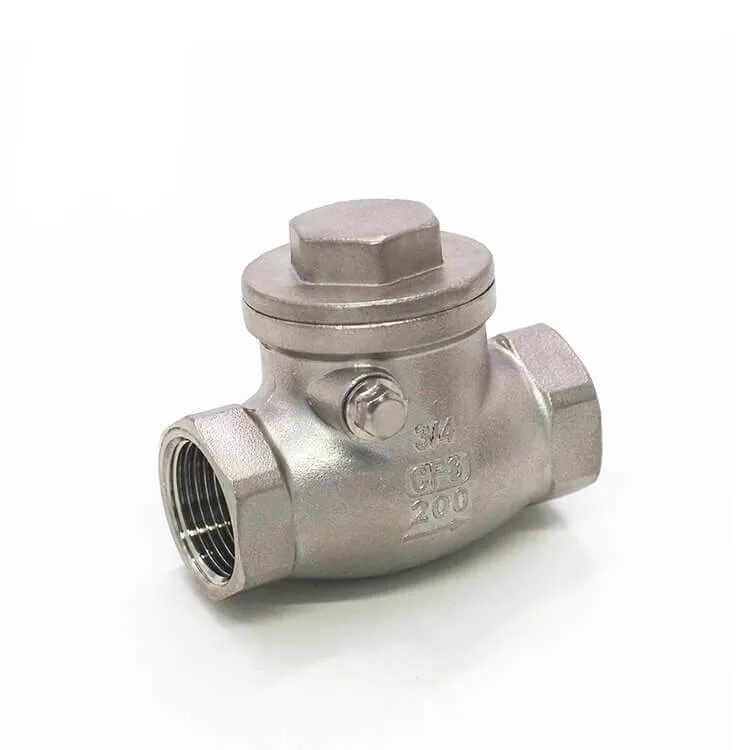 Stainless Steel Threaded Straight Through Horizontal Check Valve Clack One-Way Drain Valve