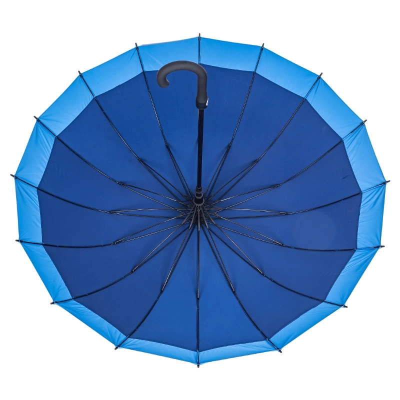 High quality/High cost performance  16 Ribs Auto Open Custom Logo Printed Windproof Straight Golf Umbrella Manufacturers