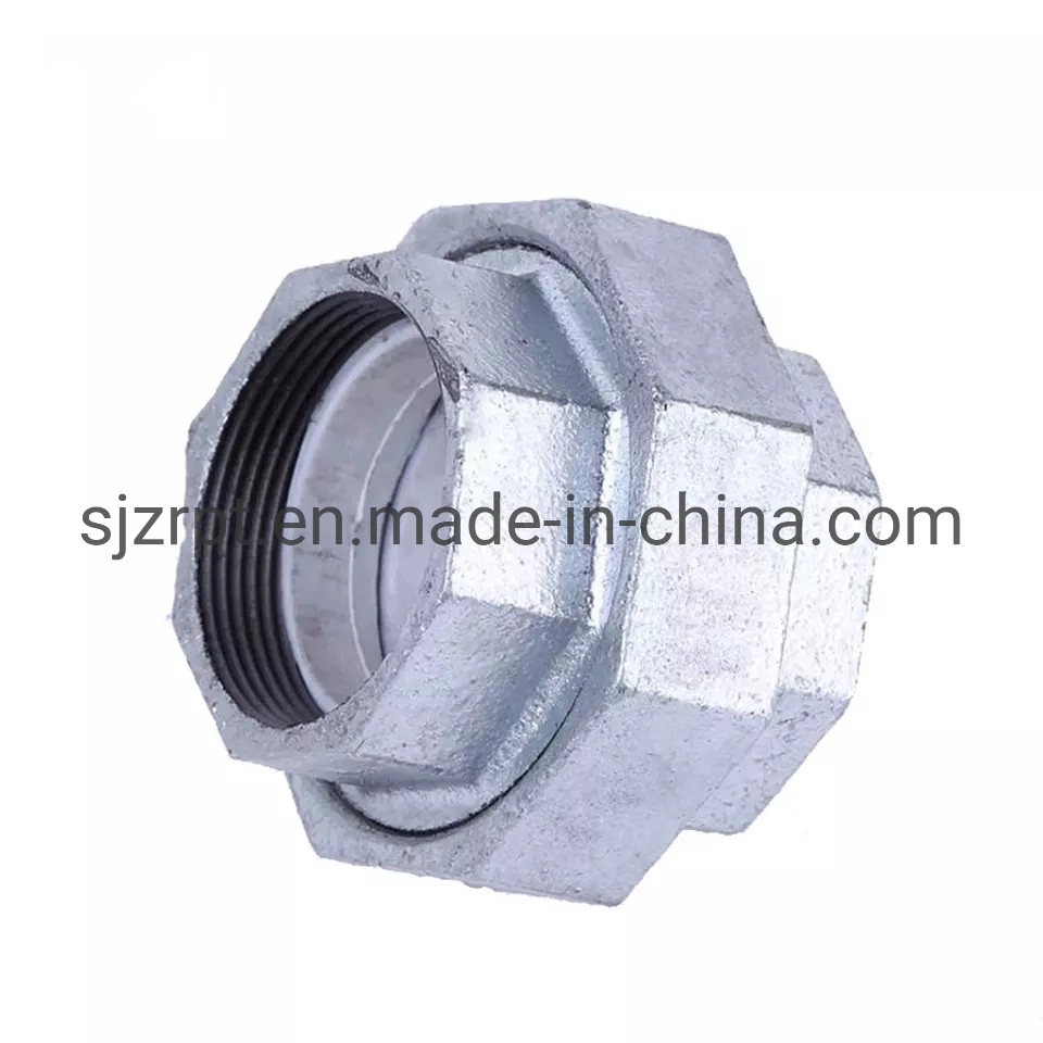 Hot-Dipped Galvanized Female No. 330 Union with Flat Seat BS Thread in Malleable Iron Pipe Fittings