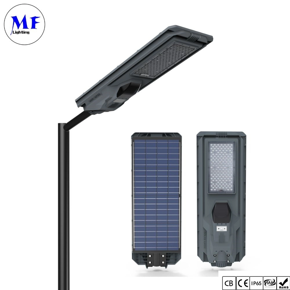 CE RoHS 2years Warranty IP66 LED Solar Street Lamp with Motion PIR Sensor Monitoring Camera CCTV for Outdoor Parking Lot Plaza Country Road and Villa District