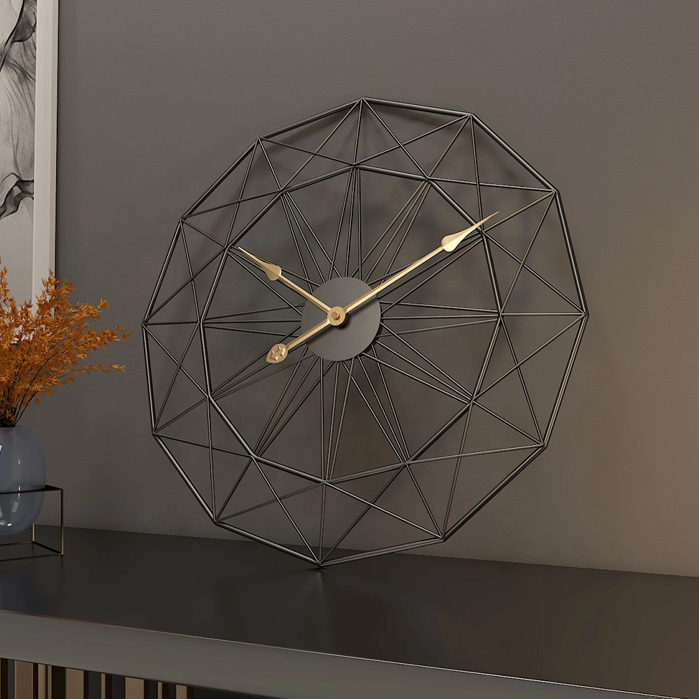 Black/Gold Decoration Wall Clock for Living Room