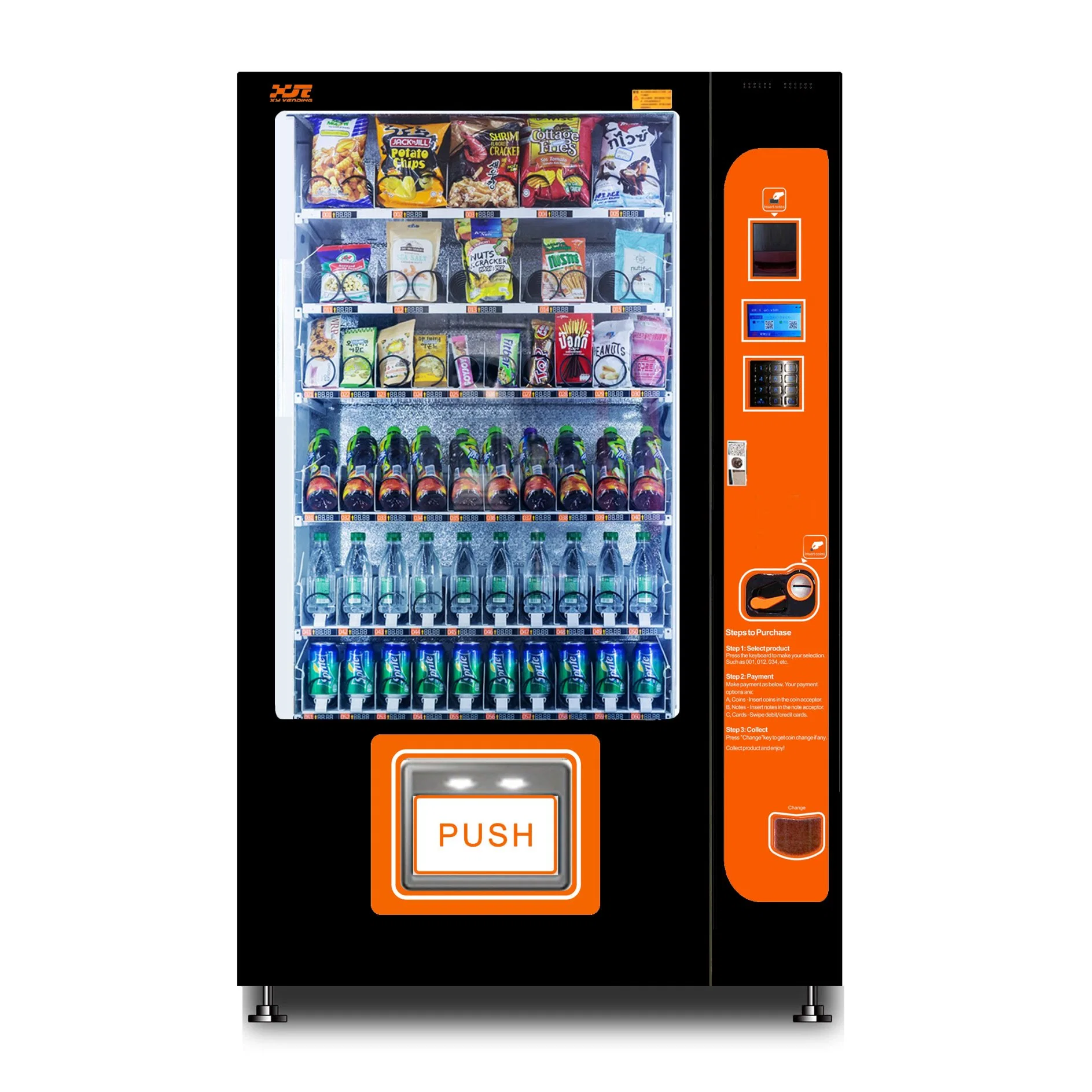 Xy Snack and Drink Combo Vending Machine with Refrigeration System for India