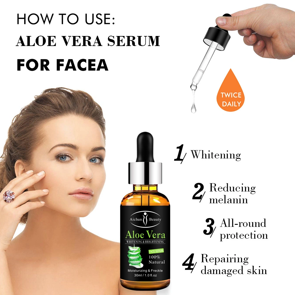 Aichun Beauty Aloe Vera Whitening & Brightening Repairing Damaged Skin Face Serum & Essential Oil