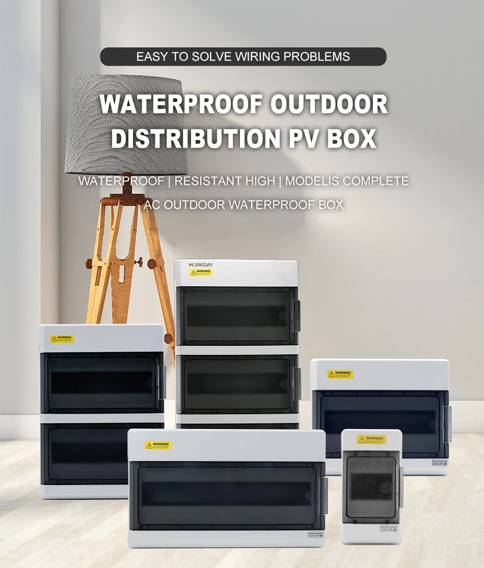 Moreday CE CB TUV Certificate Outdoor ABS Cover Waterproof IP65 Homeused PC Fire Resistance Distribution Box