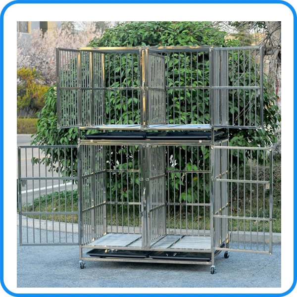 Produit d'animalerie Cage pliante en acier inoxydable pour animaux de compagnie