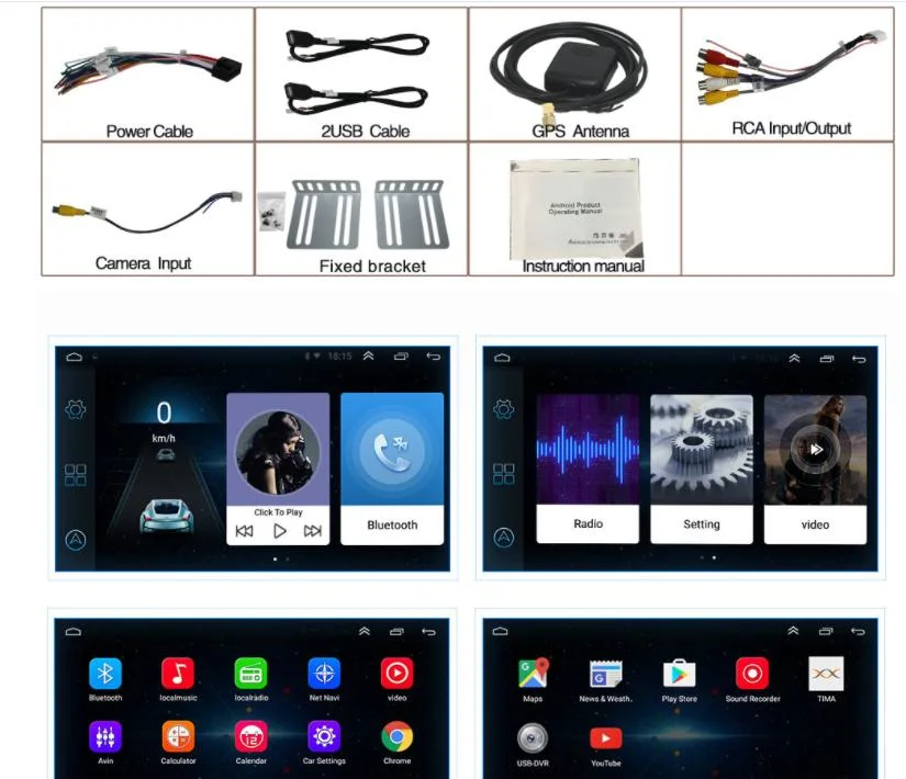 10 pouces grand écran Machine polyvalente Android véhicule de navigation DVD de navigation Toutes les caméra de recul dans une seule machine