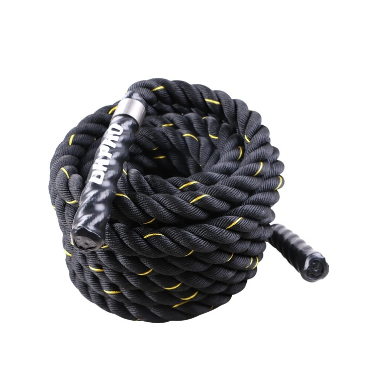 Fitness Body Building Training Cheap Set Light Training Black Nylon Battle Ropes No Slip Battery Power Rope