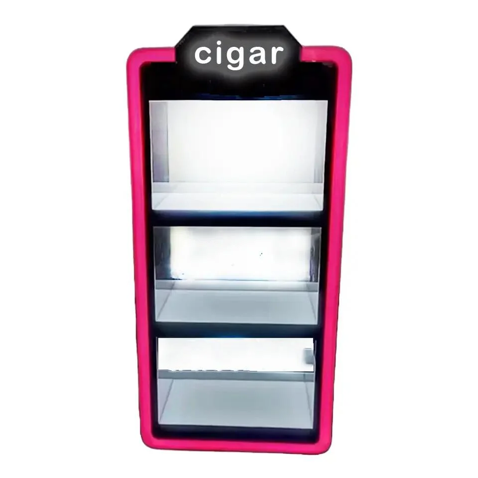 LED Light Commerical Counter Top Humidor Vape E-Cigar Tobacco Cigar Display Rack Acrylic Cigarette Display Cabinet Rack Plexiglass Smoke Shop Display