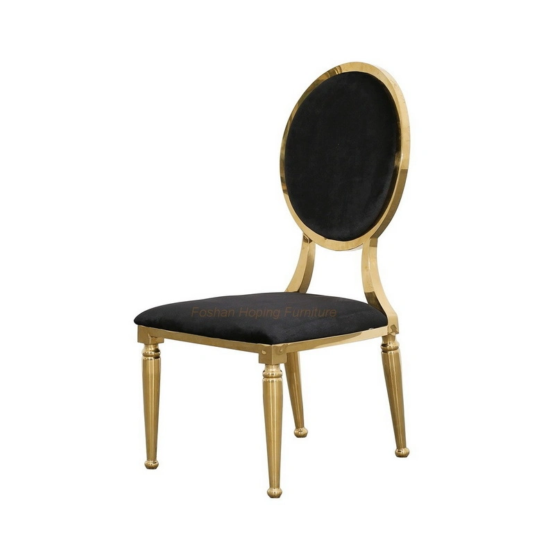 Modern Blue Velvet Wedding Chair Dining Banquet Chair Louis Chair with Gold Stainless Steel Frame